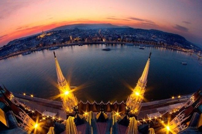 Фантастические багряные рассветы и закаты Будапешта