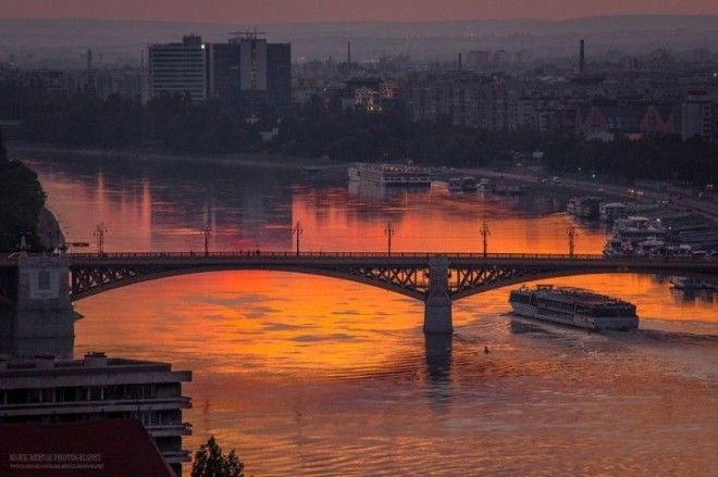 Фантастические багряные рассветы и закаты Будапешта