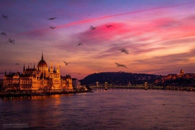 Фантастические багряные рассветы и закаты Будапешта