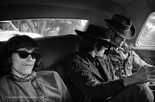 Музыканты группы Jefferson Airplane Йорма Кауконен Спенсер Драйден и Грейс Слик май 1967 г 1967 год джим маршалл лето любви санфранциско хиппи