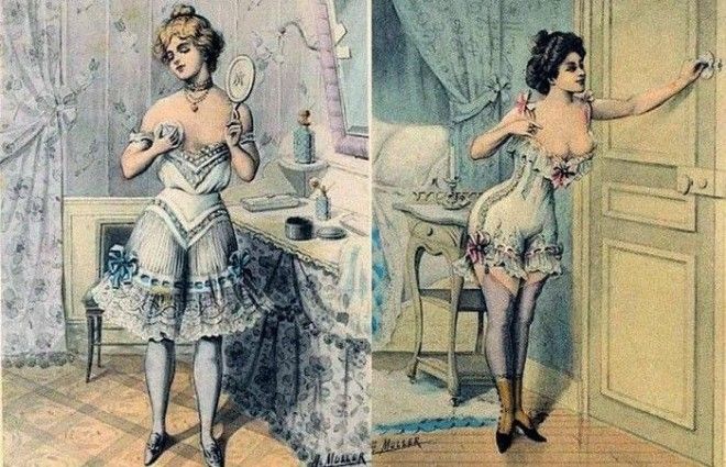 Девушки в нижнем белье. Картинки XIX века. | Фото: thehz.ru. Девушки в нижнем белье Картинки XIX века Фото thehzru