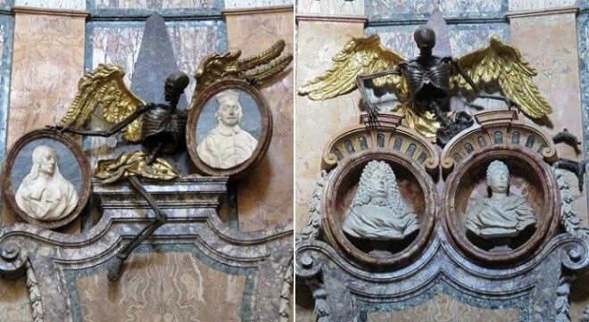 Украшение могил в церкви СанФранческоаРипа Скульптор Джузеппе Маццуоли Фото laudanumbottlestumblrcom