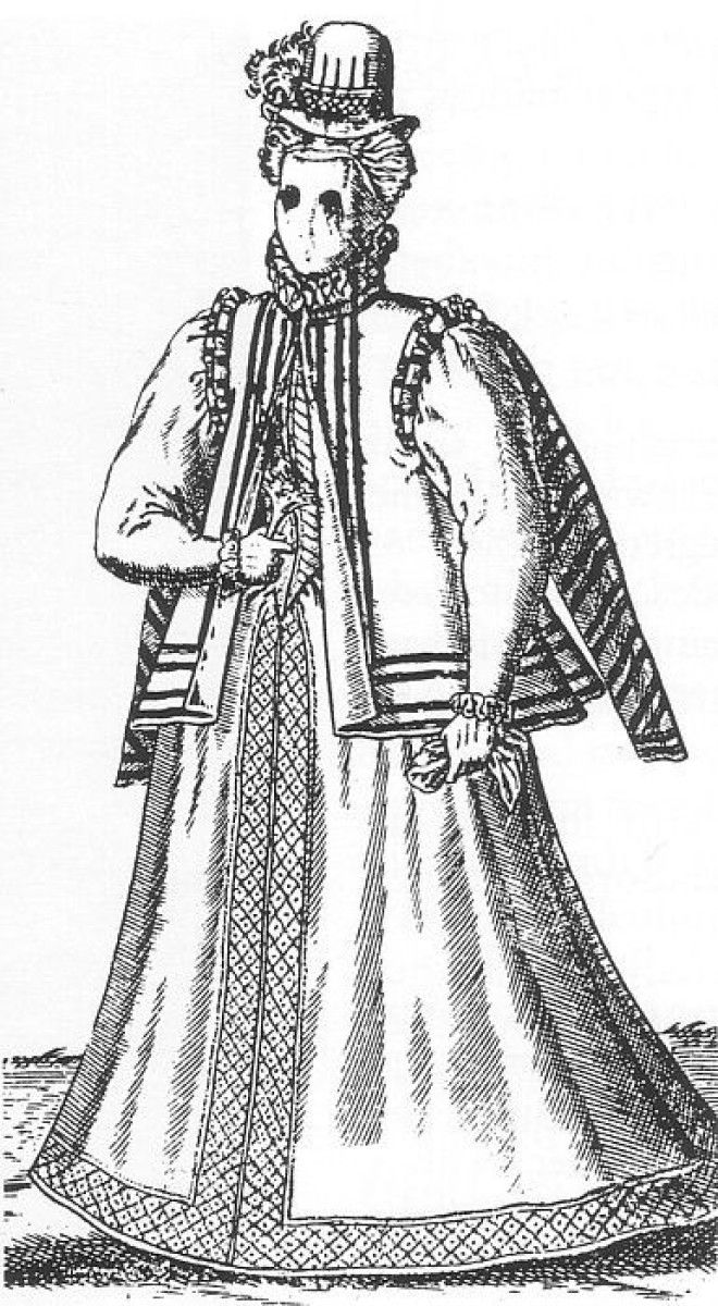 Английская дама в маске от солнца 1581 год Фото commonswikimediaorg