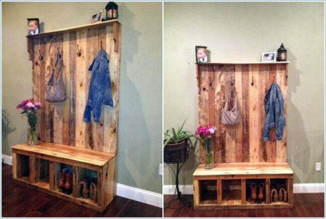 Деревянная вешалка в прихожую