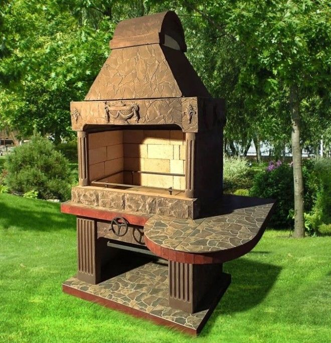 Сделанная на заказ печьбарбекю в старинном греческом стиле
