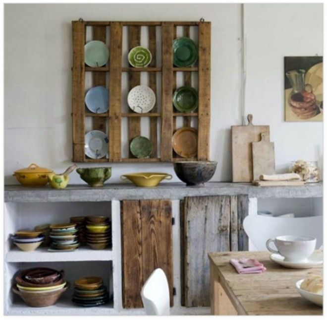 Креативный стеллаж для посуды