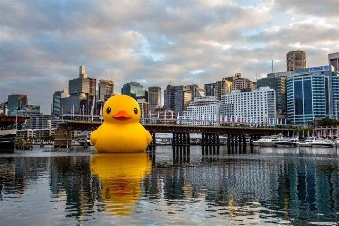 Rubber Duck гигантский утенок для ванной от Флорентийна Хофмана