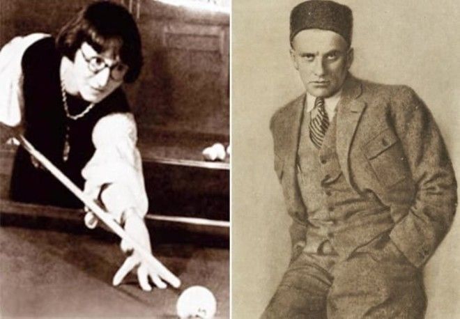 Рина Зеленая и Владимир Маяковский заядлые бильярдисты Фото liveinternetru и asaartgalleryru