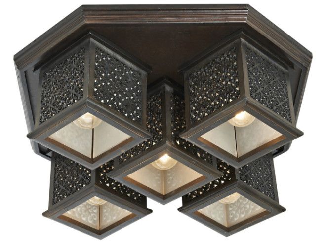Итальянский деревянный светильник в восточном стиле 