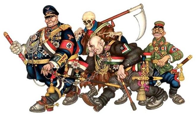 Муссолини и император Хирохито рабы Германии 1942 год