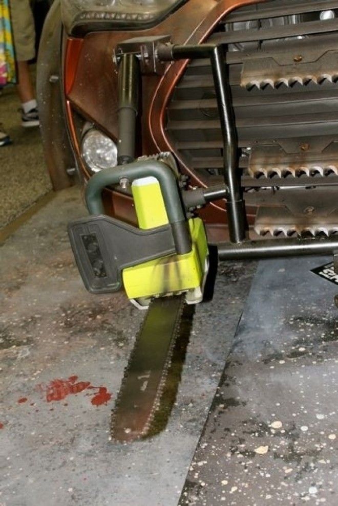 You know, cause of the bumper-mounted chainsaws, hood-mounted guns, and turret on top.