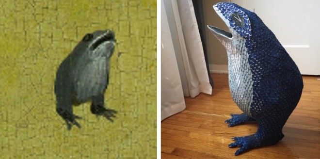 Художник делает фигурки персонажей Босха из папьемаше 