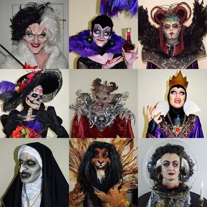 22летний художник по спецэффектам мастерски перевоплощается в диснеевский злодеев