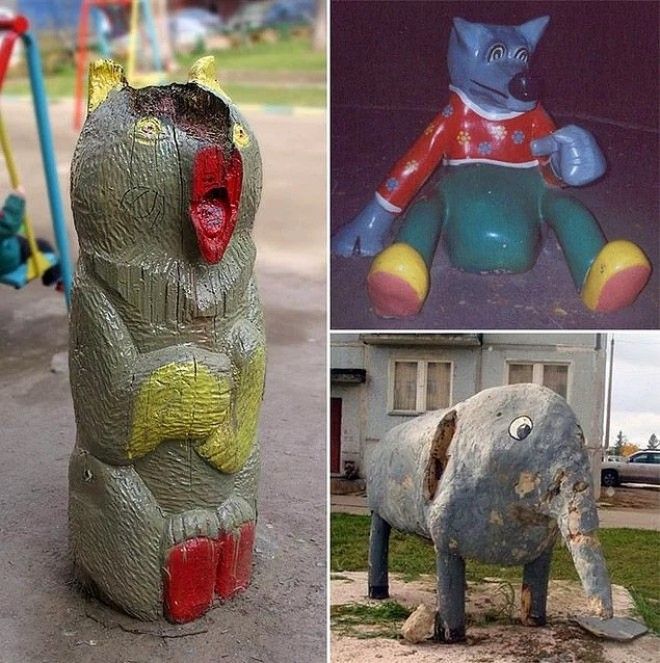 13 фото детских площадок в России на которые вы вряд ли отведёте своих детей