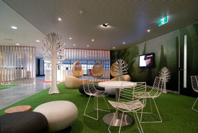 Уютное пространство в зеленых тонах